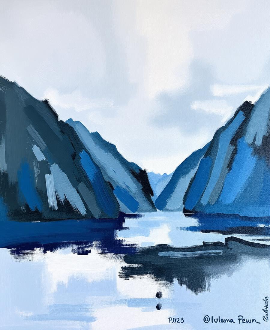 Fjord in blues